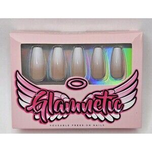 Glamnetic Reusable Press-On Nails Creme De Nude Long Coffin 30 Nail Kit New